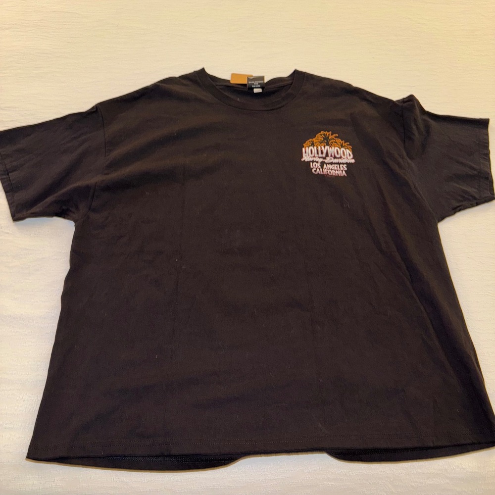 Harley Davidson Hollywood Los Angeles California Graphic T Shirt Mens XXL Black